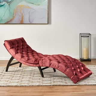 Elegant Tufted Velvet Chaise Lounge with Curved Design - Bed Bath ...