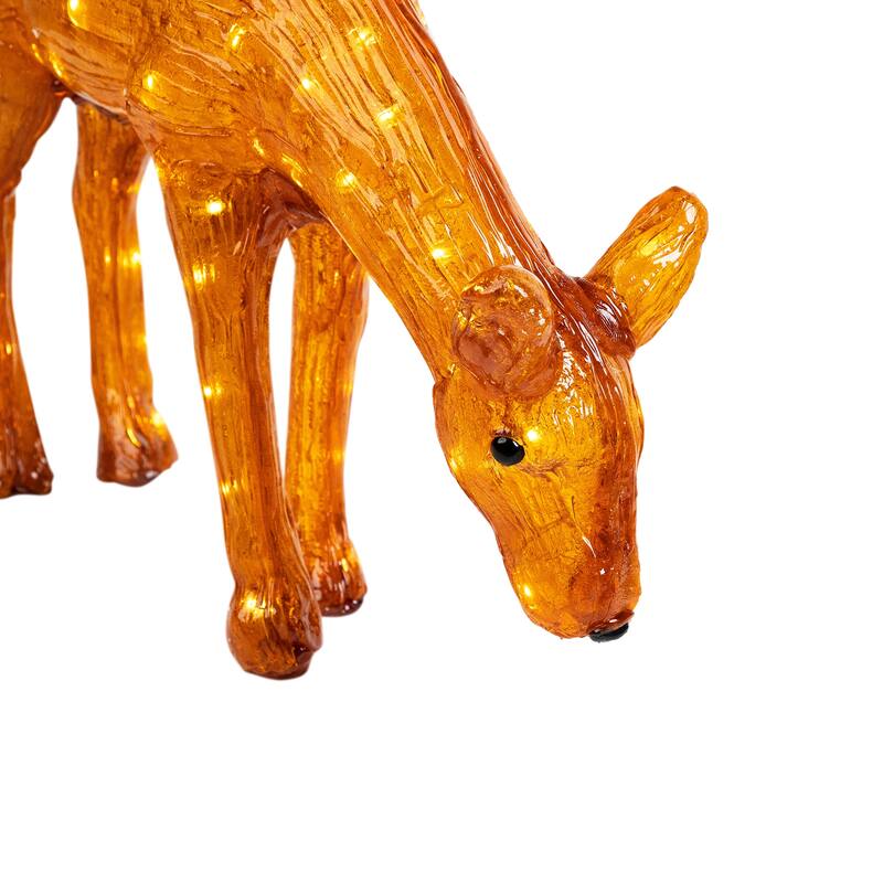 LED Commercial Grade Acrylic Reindeer Christmas Decor 22" White Lights - Brown