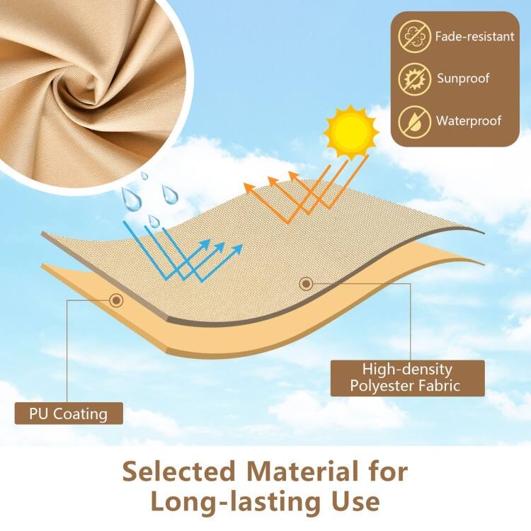 Beige Polyester PU 3 Piece Patio Furniture Cover Set Outdoor - 32" x 30" x 24.5"