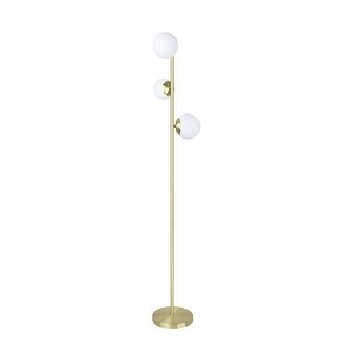 Aspen Creative Satin Brass Three-Light Floor Lamp