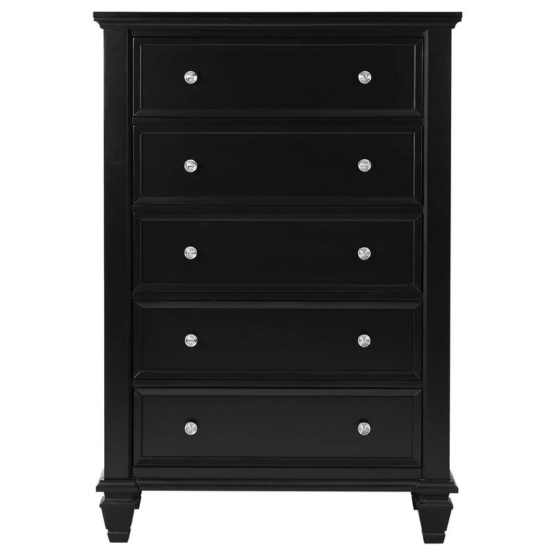 Sandy Beach Coastal Wood 5-drawer Bedroom Chest