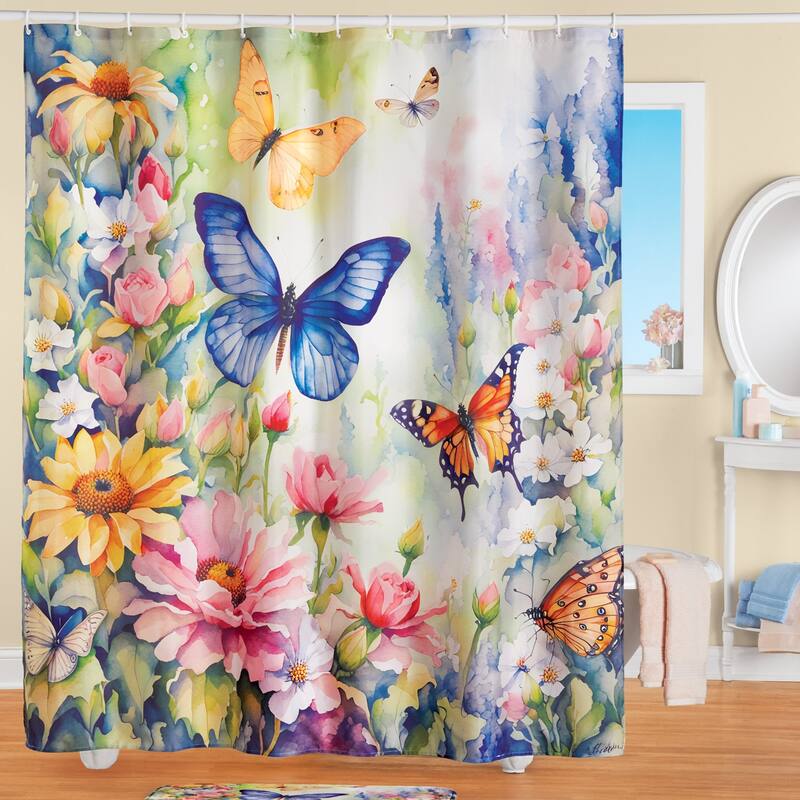 Colorful Spring Butterfly Garden 12-Piece Bathroom Set