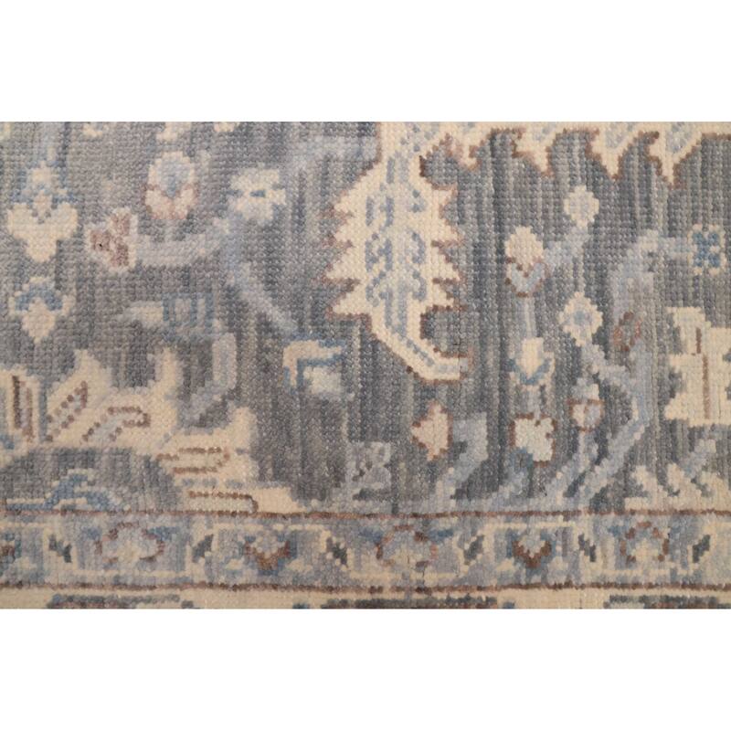 ECARPETGALLERY Hand-knotted Modern Oushak Dark Grey Wool Rug - 8'2 x 10'2