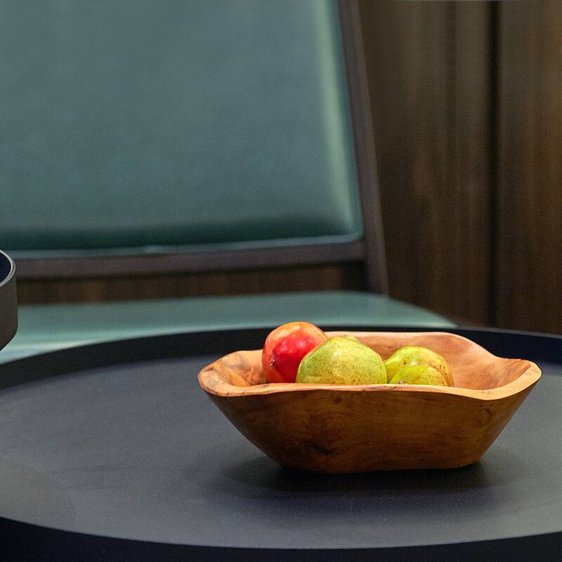 Greenage Cedar Fruit Bowl, Wooden Storage Natural Crafts Serving Bowls