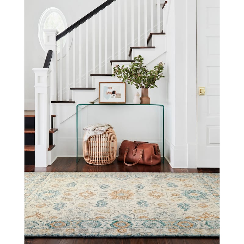 Alexander Home Annabelle Botanical Bloom Hand-Hooked Wool Rug