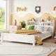 preview thumbnail 20 of 22, Full Pine Wood Bed with Bookcase Headboard ,LED Motion Sensor Light, Bed Guardrails, Walnut