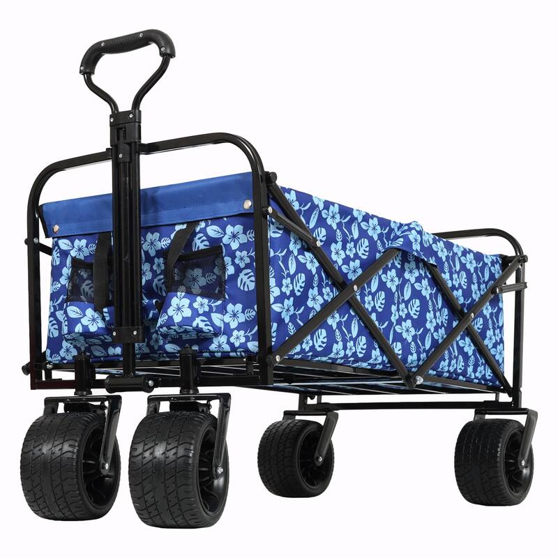 440lbs Collapsible Foldable Wagon Cart - Beach Wagon, Utility Cart, Grocery Cart