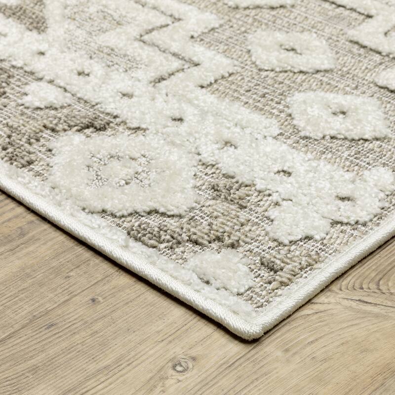 Style Haven Thassos South-Western Beige/ Brown Mixed Pile Area Rug
