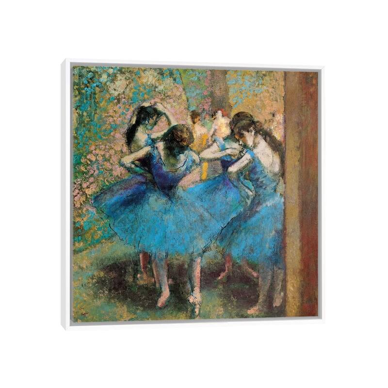 iCanvas "Dancers In Blue, 1890" by Edgar Degas Framed Canvas Print - White - 18x18