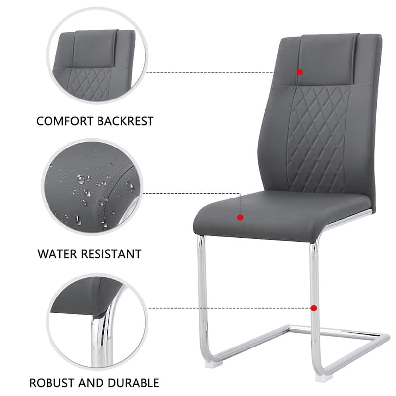 Dining Table Set with PU Leather Side Chairs and Dining Table