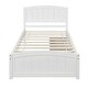 preview thumbnail 1 of 7, Simple Twin Platform Bed with Dual Storage Drawers, No Box Spring White