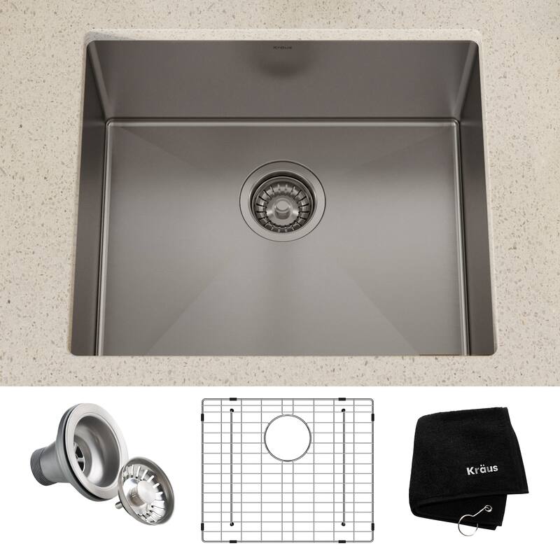 KRAUS Standart PRO Undermount Single Bowl Stainless Steel Kitchen Sink