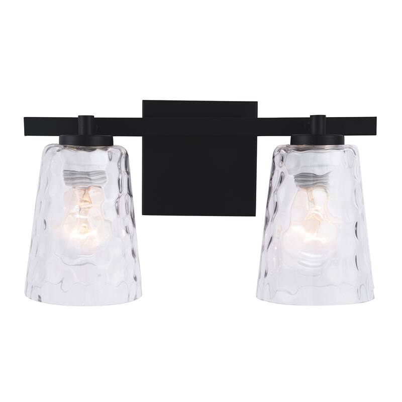 Modern Radiance 2-Light Black Vanity Light - 15"L x 5.9"W x 7.5"H