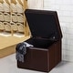 preview thumbnail 7 of 28, Adeco Bonded Leather Contrast Stitch Square Storage Ottoman Footstool
