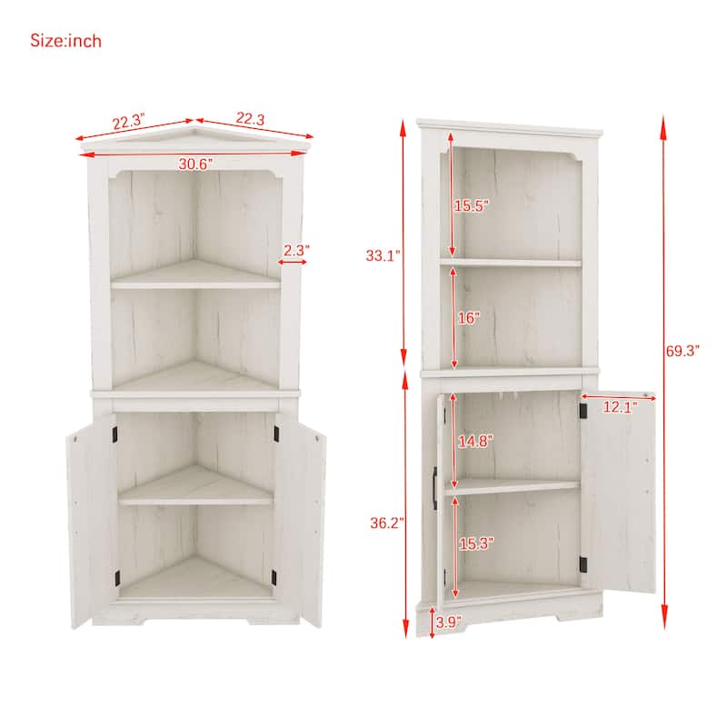 Tall Corner Cabinet with Doors