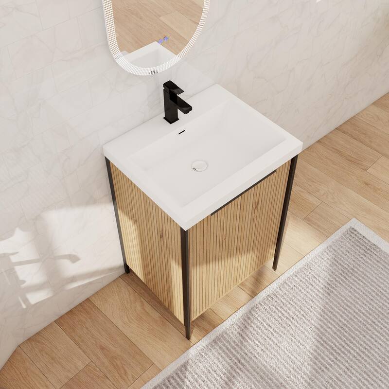 Beingnext 24"/30"/36"/48"/60" Bathroom Vanity with Sink, Freestanding Bathroom Vanity with Soft Close Door and Shelf