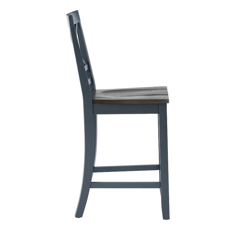 Kiri Blue 24-Inch Counter Height Bar Stool (Set of 2)