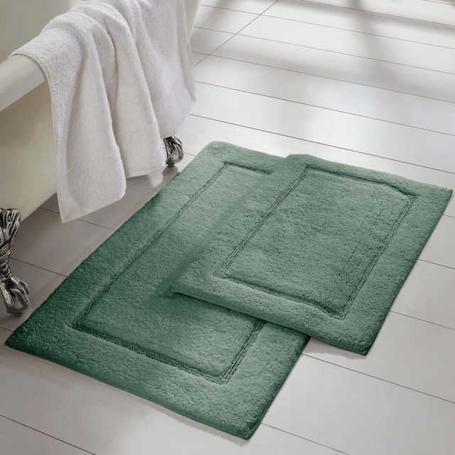 Modern Threads Solid-loop Differently Sized Bathmats (Set of 2) - Eucalyptus