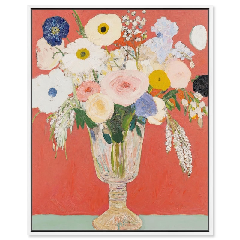 Anemones in a Vase II Canvas by Art Remedy - 24" x 30" - White