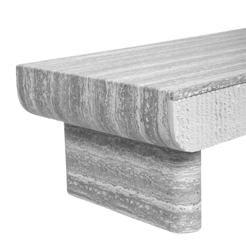 GDFStudio - Mid-Century Modern Coffee Table with Fluted Storage Drawer
