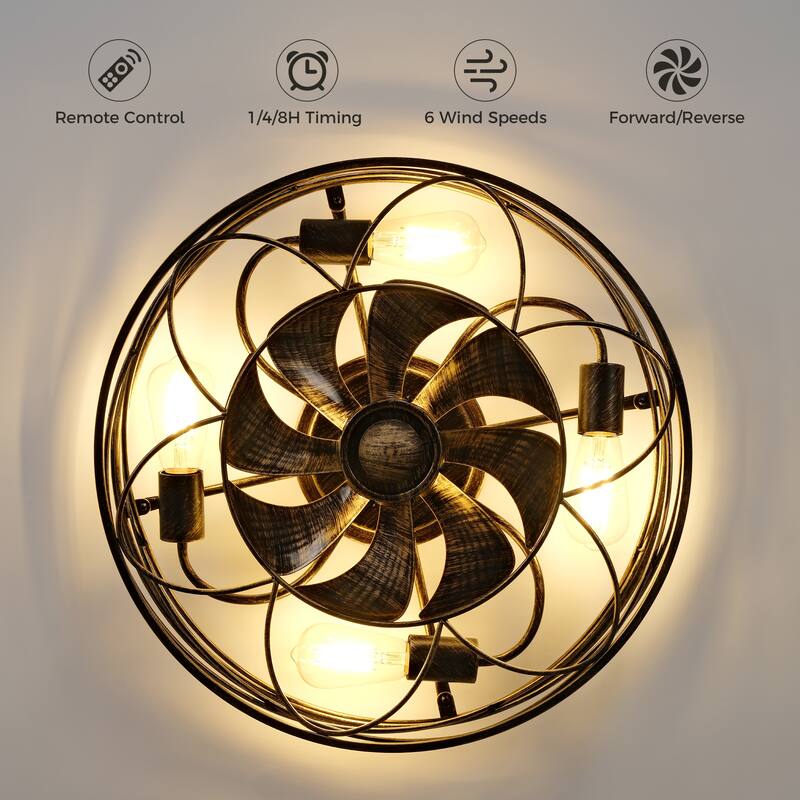 20" Farmhouse Reversible Caged Ceiling Fan - 20 Inches