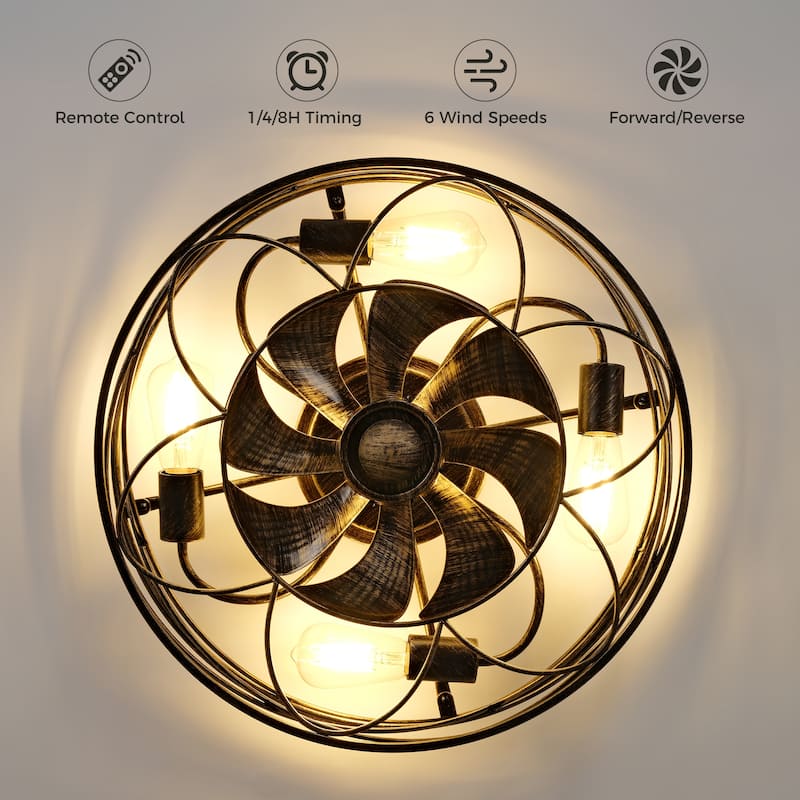 20" Farmhouse Reversible Caged Ceiling Fan - 20 Inches