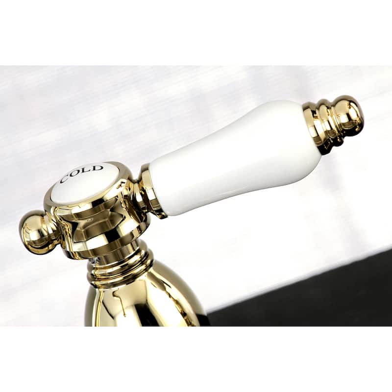 Kingston Brass Heritage Porcelain Kitchen Faucet with Side Spayer - 16'' (L) x 9-1/16'' (W) x 9-3/8'' (H)