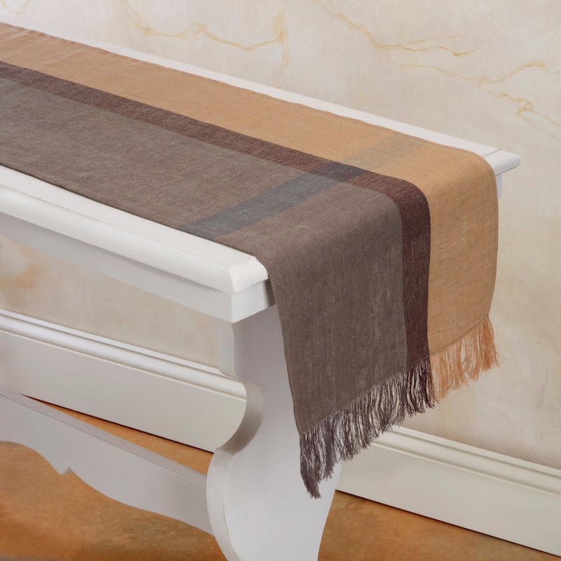 SERENE 100% Flax Linen Table Runner | Handmade | Fairtrade | Upcycled | Nature-Inspired Decor by Sustainable Threads