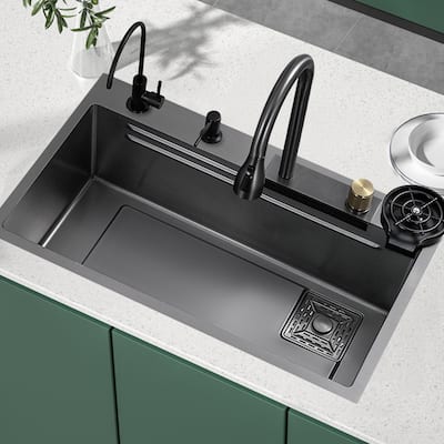 Stainless Steel Rectangular Waterfall Kitchen Sink
