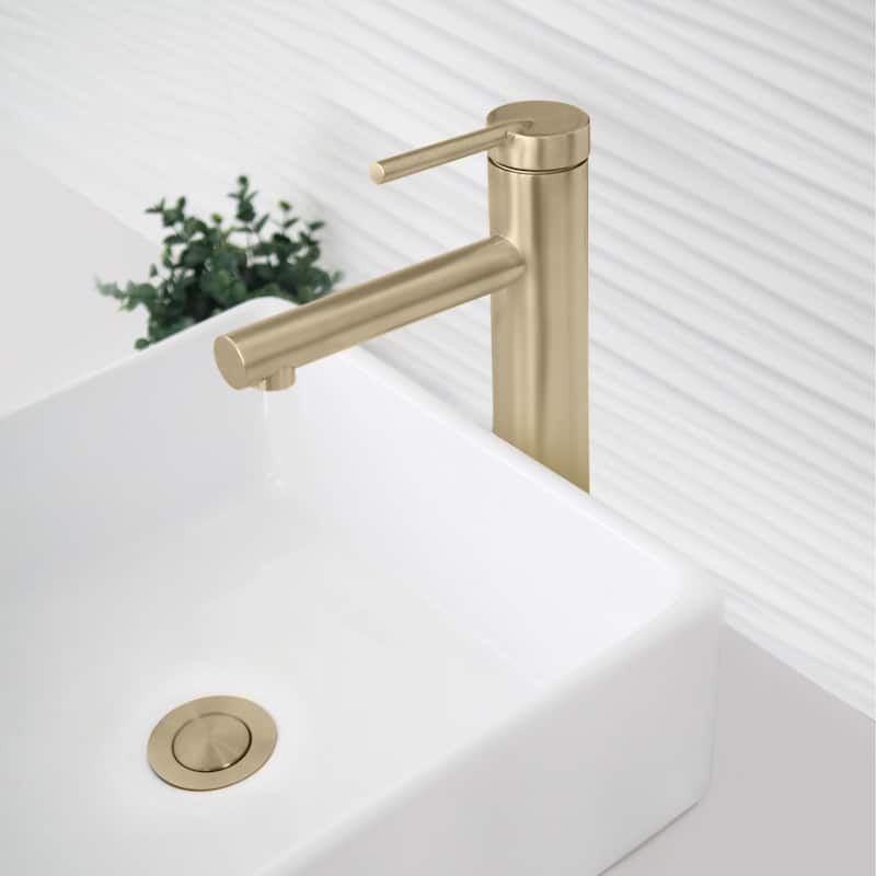 STYLISH Single Handle Bathroom Vessel Sink Faucet, Stainless Steel - Faucet Height: 11 5/8" Spout Height: 9 1/8"