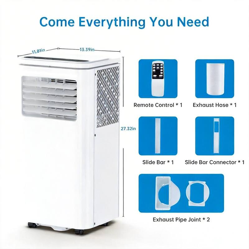 8000 BTU Portable Air Conditioners, with Cooling, Dehumidifier & Fan