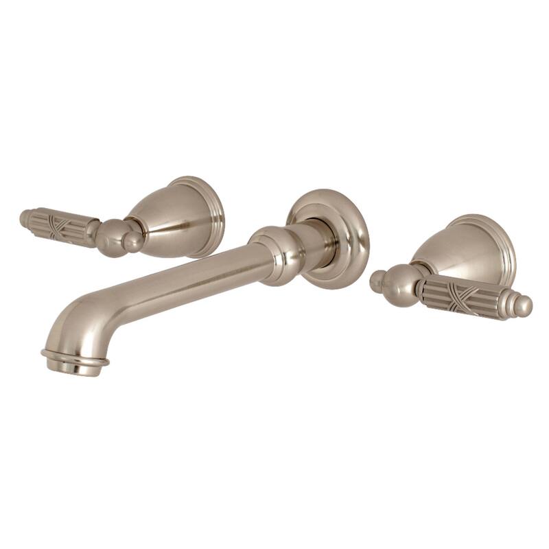 Kingston Brass Georgian 3-Hole Wall Mount Roman Tub Faucet - Brushed Nickel