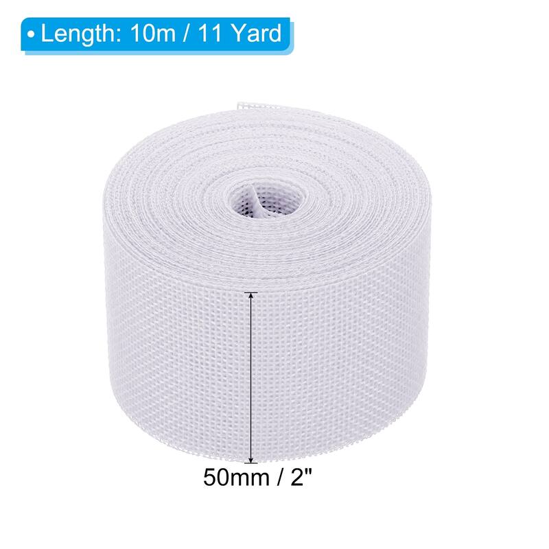 2pcs 2" Wide 11 Yards Burlap Fabric Ribbon Jute Crafts Roll Wrapping - White