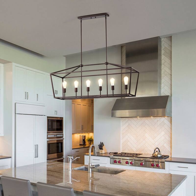 Tutturous 6 Light Kitchen Island Linear Pendant Light