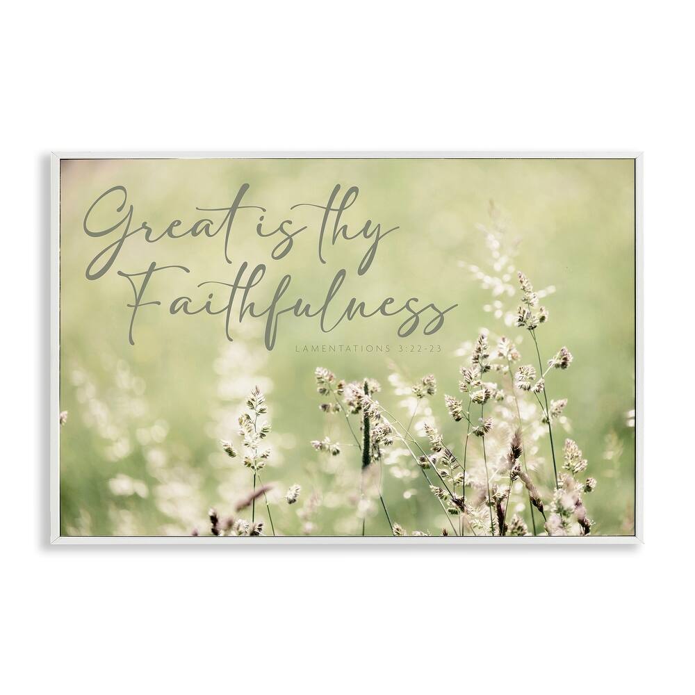 Stupell Spiritual Faithfulness with Florals Framed Giclee Art Design By Erin Marie