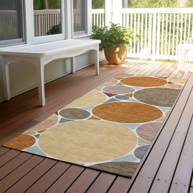 Machine Washable Indoor/ Outdoor Contemporary Rowan Chantille Rug - Paprika - 2'3" x 7'6"