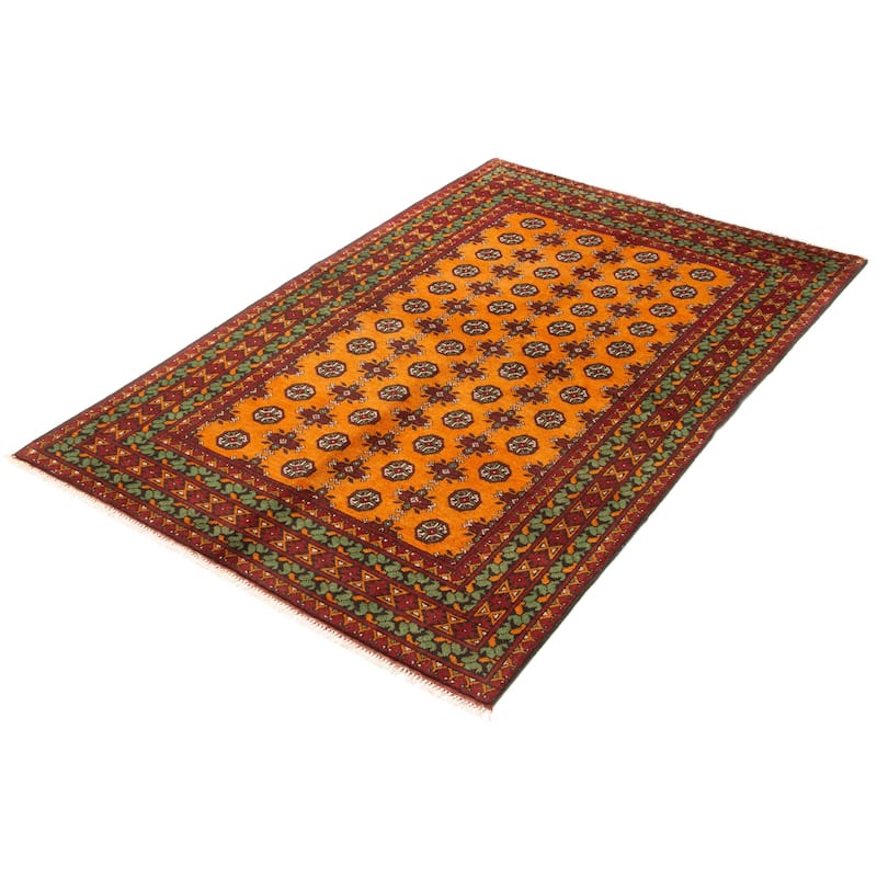 ECARPETGALLERY Hand-knotted Uzbek Kargahi Copper Wool Rug - 5'3 x 8'1