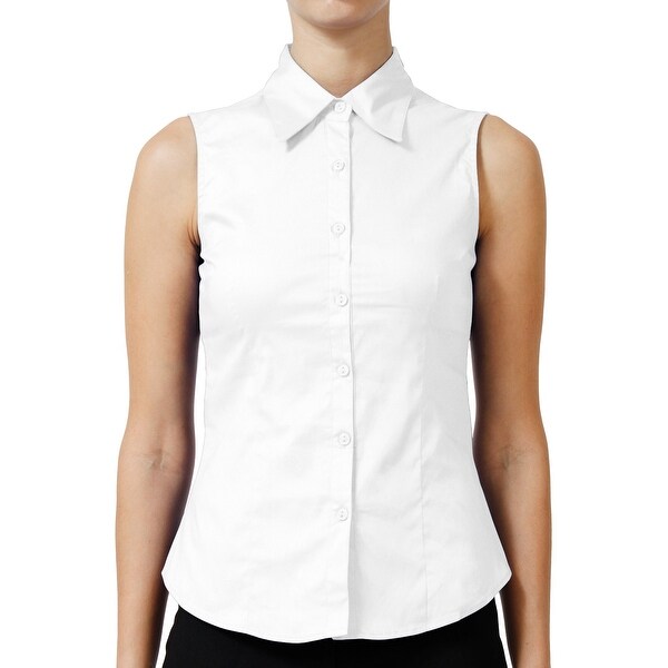 womens sleeveless shirts with collar