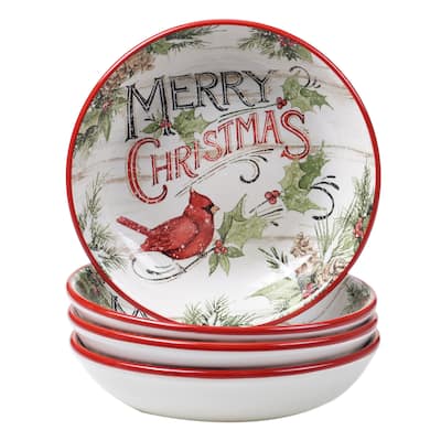Certified International Evergreen Christmas 36 oz. Soup/Cereal Bowls (Set of 4)