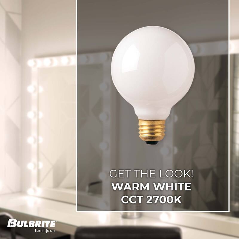 Bulbrite Multi Pack of Dimmable White Globe Incandescent Bulb