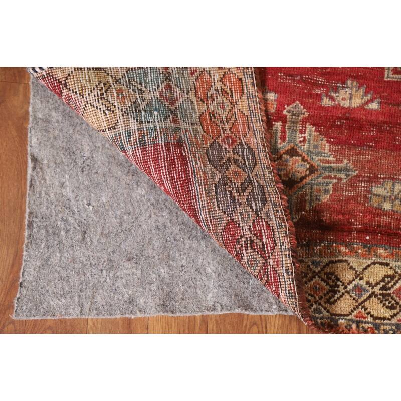 Geometric Shiraz Persian Antique Runner Rug Hand-knotted Wool Carpet - 4'4"x 8'8"