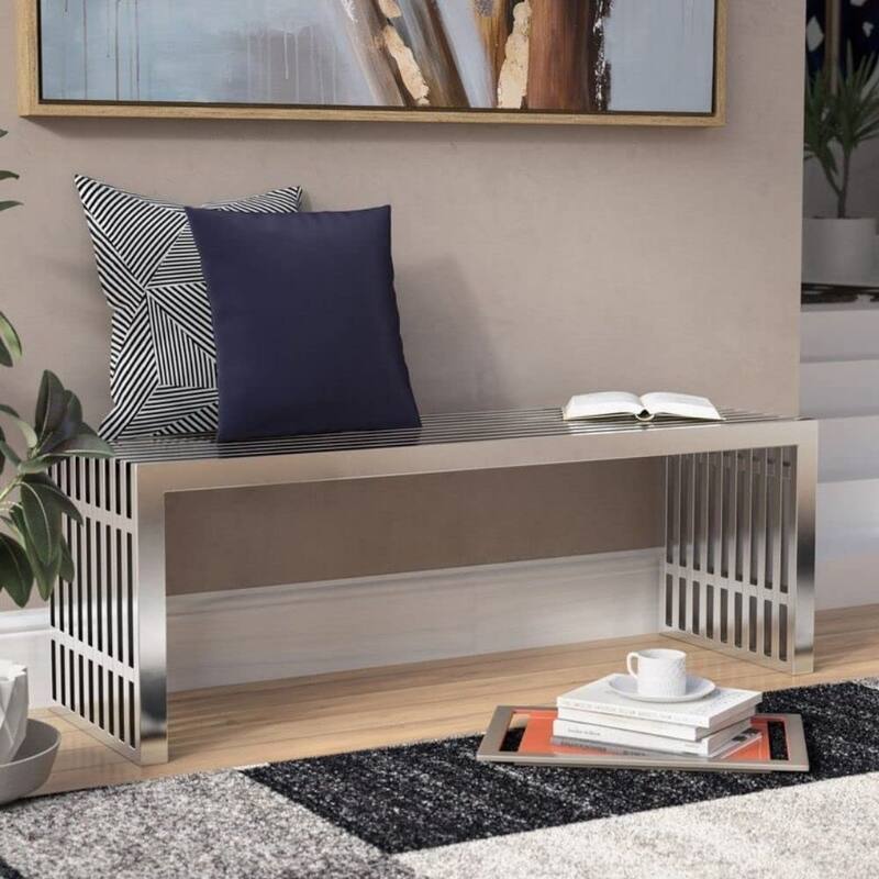 Modern Polish Dining/ Entrace Bench Nove Medium - Brushed