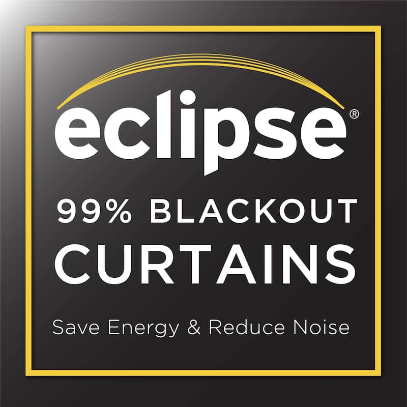 Eclipse Wyckoff Blackout Thermaweave, Grommet Window Curtain Panel Pair, 2 Panels