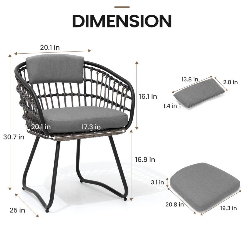 Outdoor 9PC- Patio Rectangular Aluminum Dining Table Sets with Umbrella Hole with Rattan Chair