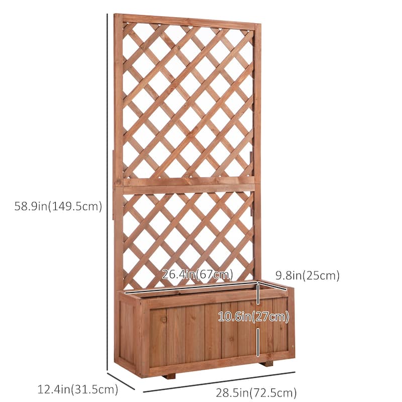 Outsunny Tall Planter Box with Trellis