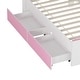 preview thumbnail 17 of 16, Twin Size House-Shaped Wooden Bed with Storage Shelf on the Headboard, Built-in Two Storage Drawers, Brown
