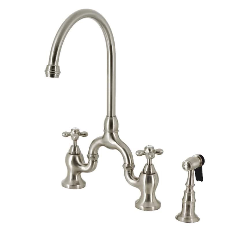 Kingston Brass KS779.AXBS English Country 1.8 GPM Widespread Bridge - Brushed Nickel