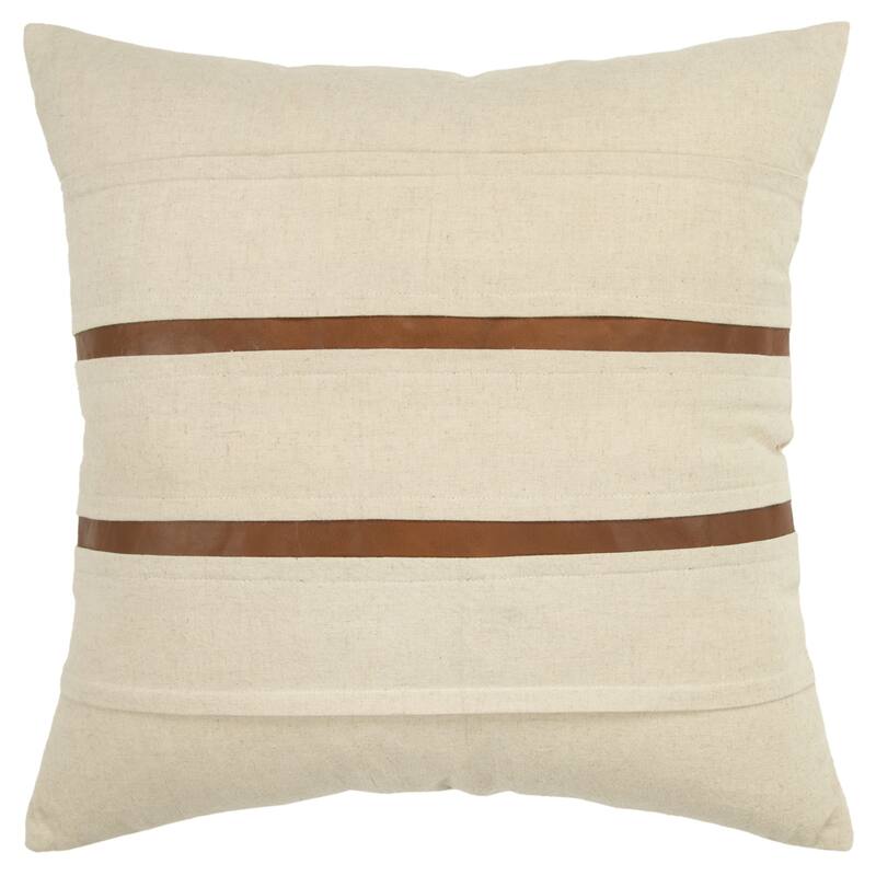 20" Ivory and Brown Cotton Blend - Ivory and Brown