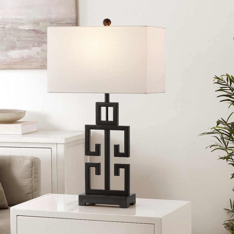 SAFAVIEH Lighting Chantelle Greek Antiqued Gold 29-inch Table Lamp (Set of 2) - 16"W x 9"D x 29"H