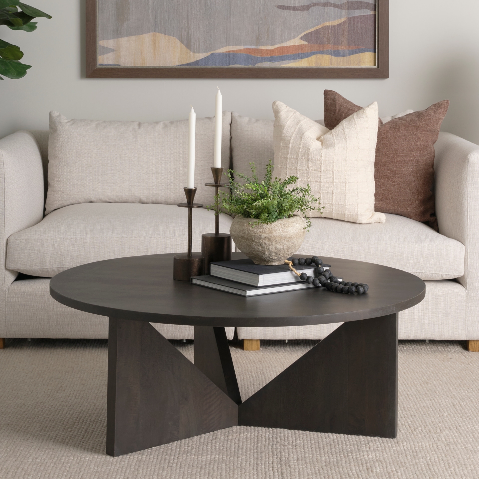 Mercana Tarro Brown Wood w/ Triangle Legs Coffee Table
